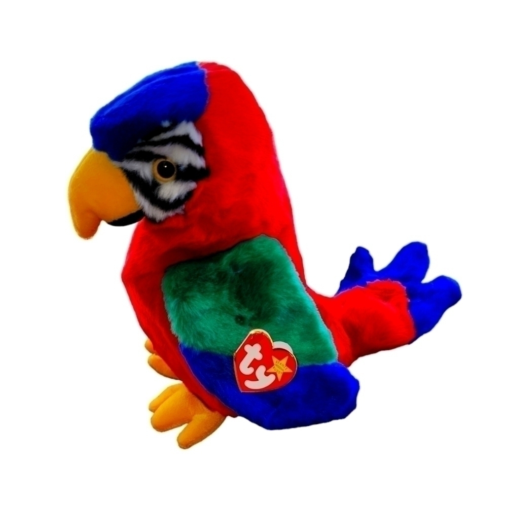 Ty Beanie Baby parrot Jabber bright & colorful vintage Beanie buddies collection